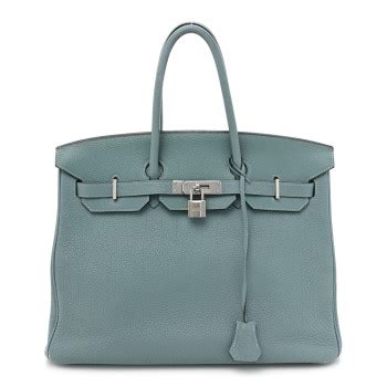 HERMES Taurillon Clemence Birkin 35 Ciel.